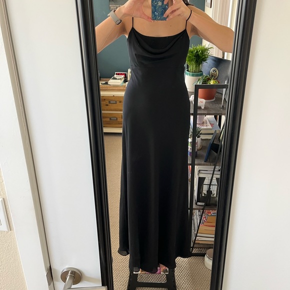 Black cowl neck floor length dress - Picture 3 of 5